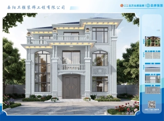 三层三开间欧式典雅奢华别墅效果图