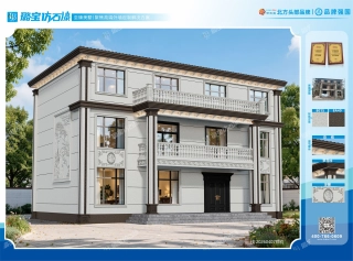 三层四开间新中式气派独栋别墅效果图