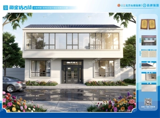 两层三开间现代通透自建房效果图