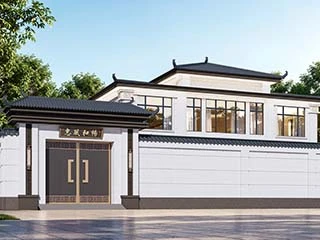 VR360新中式两层三开间二进院自建房效果图