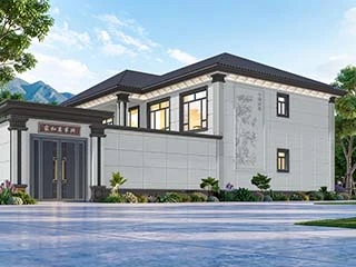 VR360两层多开间带配房乡村自建房别墅外墙漆效果图